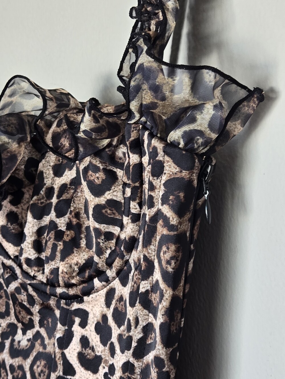 Oh Polly Caelie Ruffled Corset Romper in Leopard Festival Coachella Concert US 2 - Picture 8 of 15